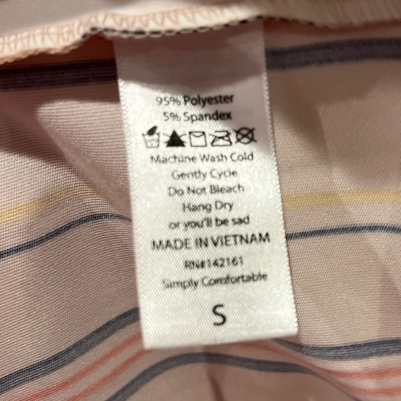 LuLaRoe Marly Short Sleeve Multicolor Striped Knee Length Midi Dress Size Small - Picture 5 of 11